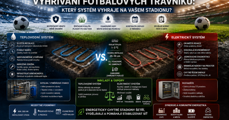 Image: Teplovodní vs. elektrické vyhřívání fotbalových trávníků