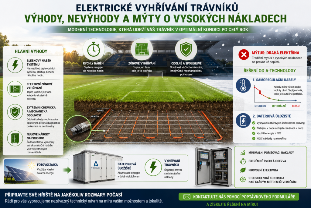 Elektrické vyhřívání trávníků topnými kabely